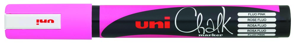 Uni-ball Krijtmarker fluo roze, ronde punt van 1,8 - 2,5 mm afbeelding
