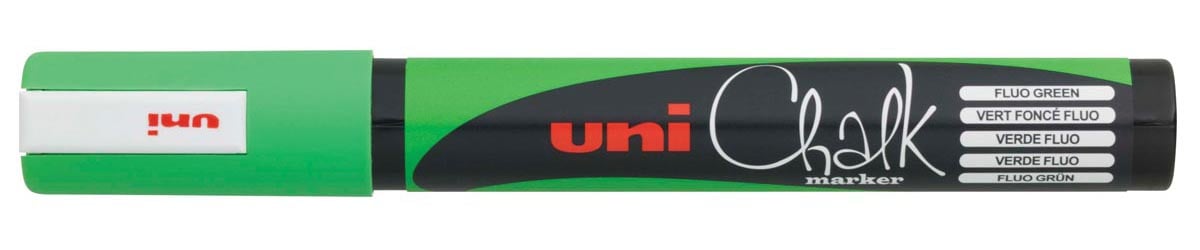 Uni-ball krijtmarker, ronde punt van 1,8 tot 2,5 mm, fluo groen