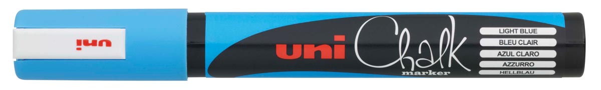 Uni-ball krijtmarker, ronde punt van 1,8 tot 2,5 mm, lichtblauw