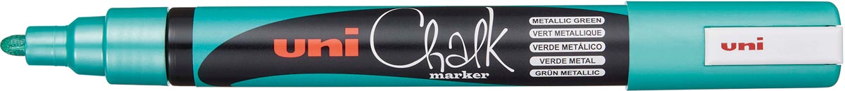 Uni-ball krijtmarker PWE-5M, ronde punt medium 1,8 - 2,5 mm, groen metallic Uni-ball krijtmarker PWE-5M, ronde punt medium 1,8 - 2,5 mm, groen metallic