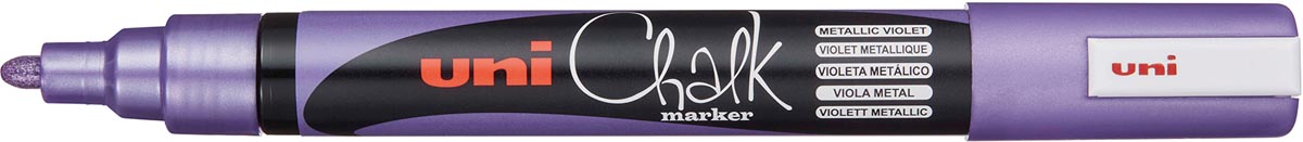 Uni-ball krijtmarker PWE-5M, ronde punt medium 1,8 - 2,5 mm, paars metallic Uni-ball krijtmarker PWE-5M, ronde punt medium 1,8 - 2,5 mm, paars metallic