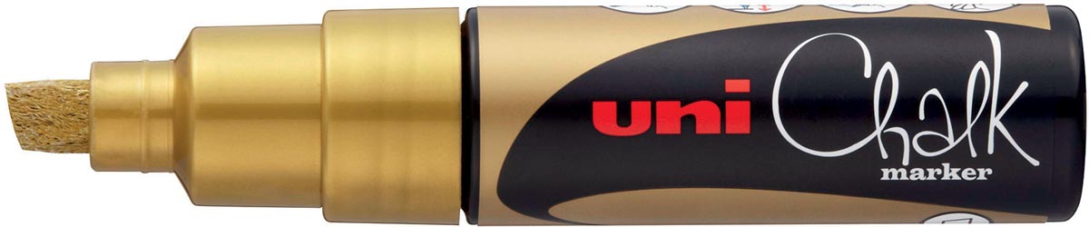 Uni-ball krijtmarker goud, beitelvormige punt 8 mm afbeelding