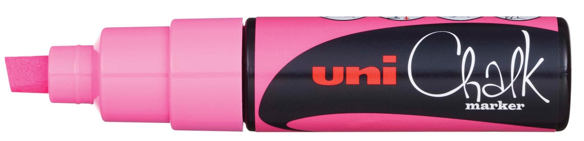 Uni-ball Krijtmarker fluo roze, beitelvormige punt van 8 mm