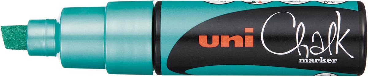 Uni-ball krijtmarker PWE-8K, beitel punt large 8 mm, groen metallic Uni-ball krijtmarker PWE-8K, beitel punt large 8 mm, groen metallic