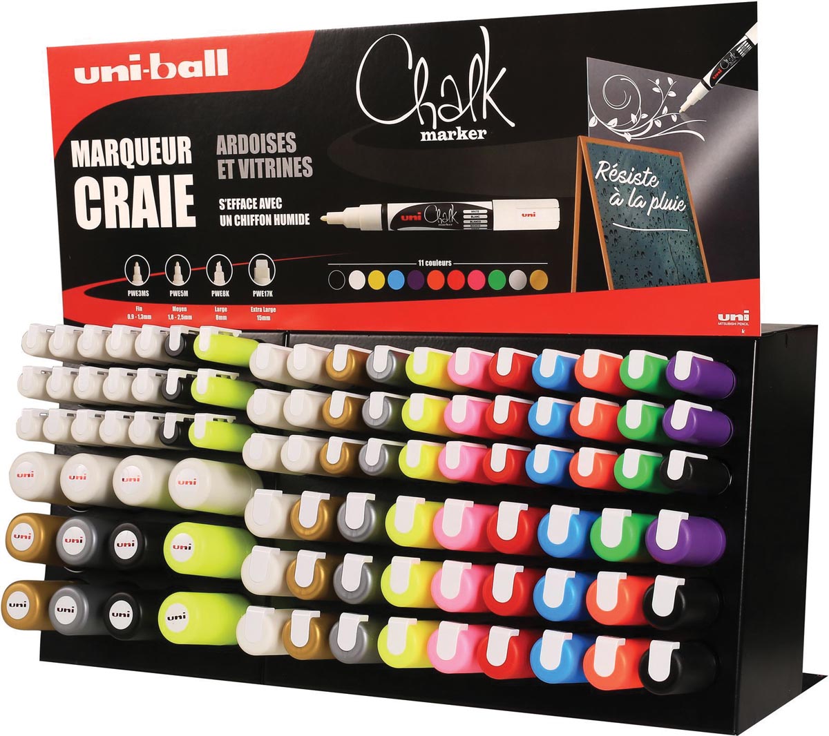 Uni Ball Krijtmarker Display Met 96 Stuks In Geassorteerde Kleuren En Punten huismerk kopen in de aanbieding