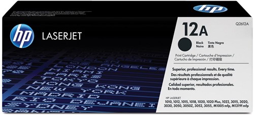 HP toner 12A, 2 000 pagina's, OEM Q2612A, zwart