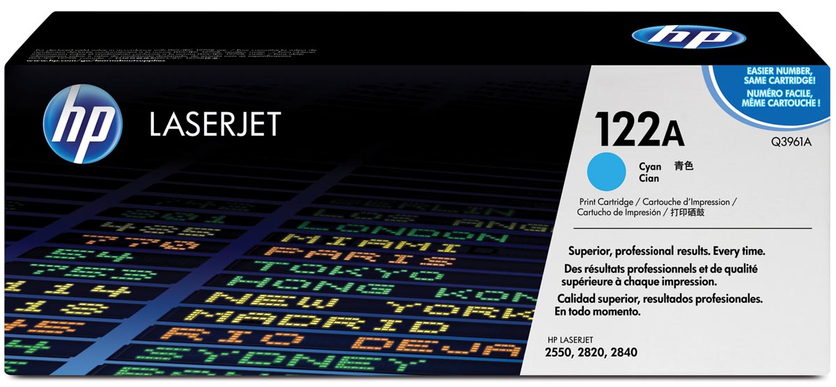HP toner 122A, 4 000 pagina's, OEM Q3961A, cyaan