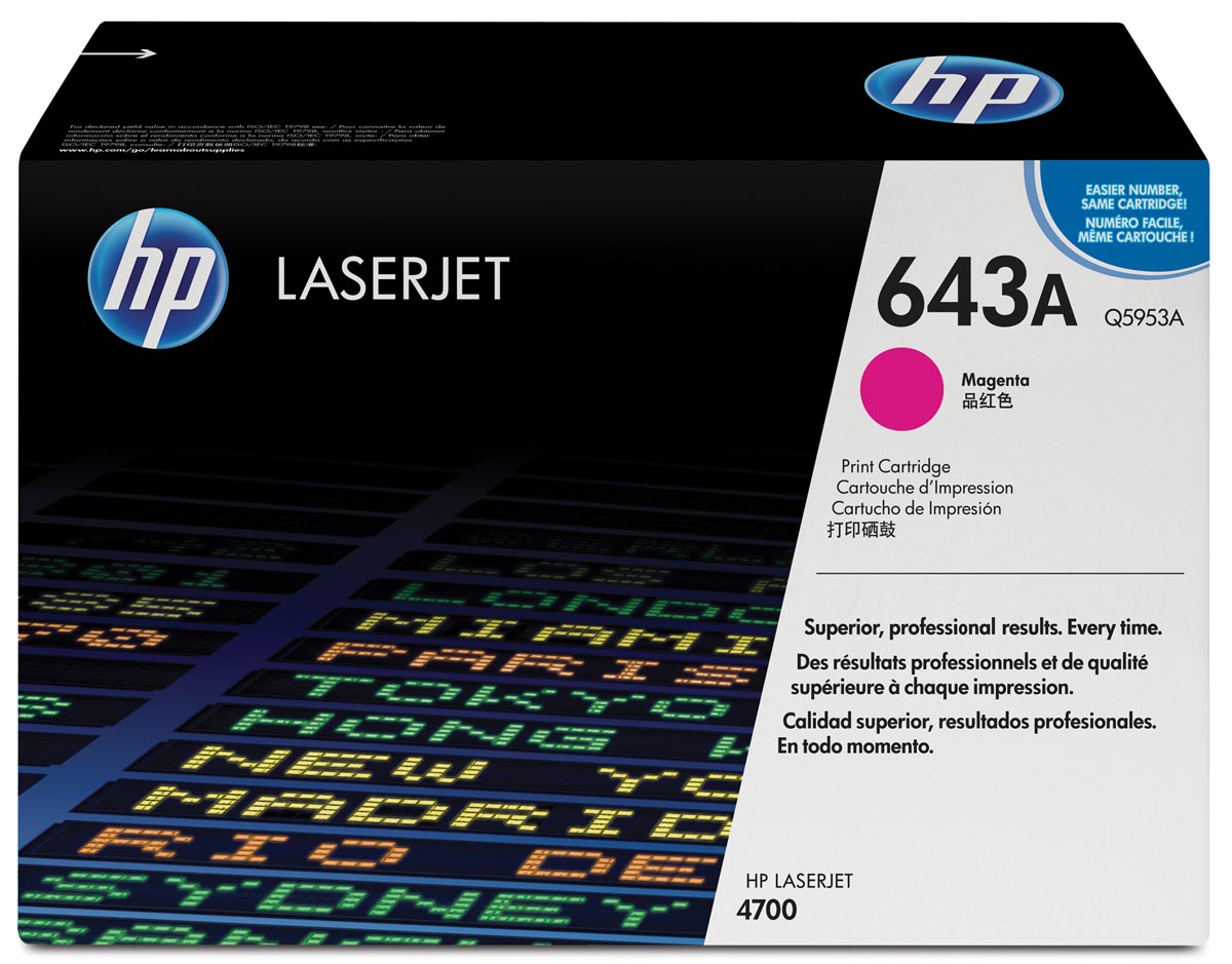 HP toner 643A, 10 000 pagina's, OEM Q5953A, magenta