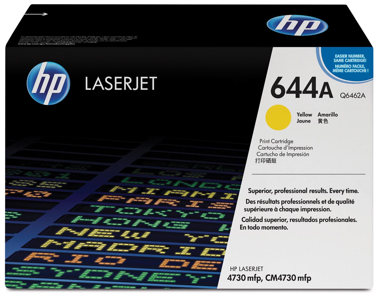 HP toner 644A, 12 000 pagina's, OEM Q6462A, geel