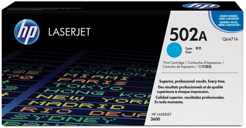 HP toner 502A, 4 000 pagina's, OEM Q6471A, cyaan