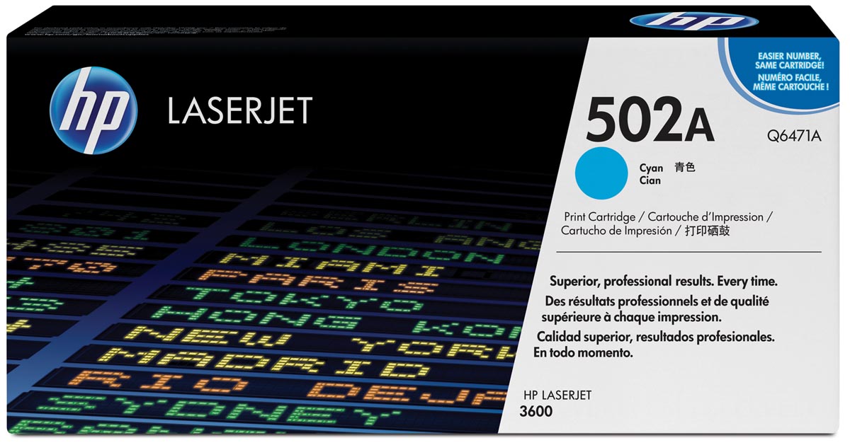 HP toner 502A, 4 000 pagina&apos;s, OEM Q6471A, cyaan afbeelding