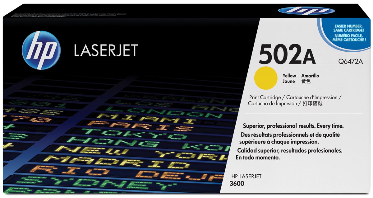 HP toner 502A, 4 000 pagina's, OEM Q6472A, geel