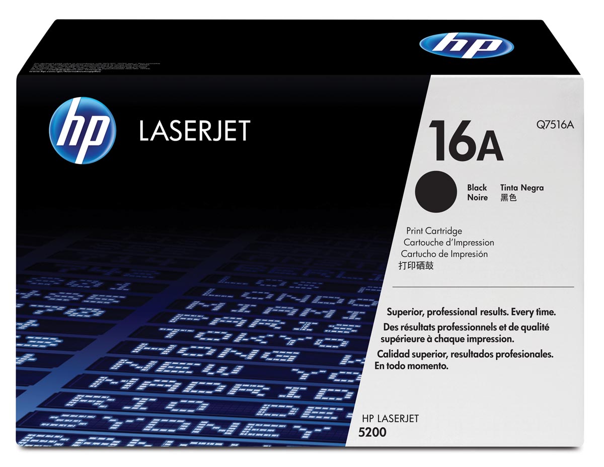 HP toner 16A, 12 000 pagina's, OEM Q7516A, zwart
