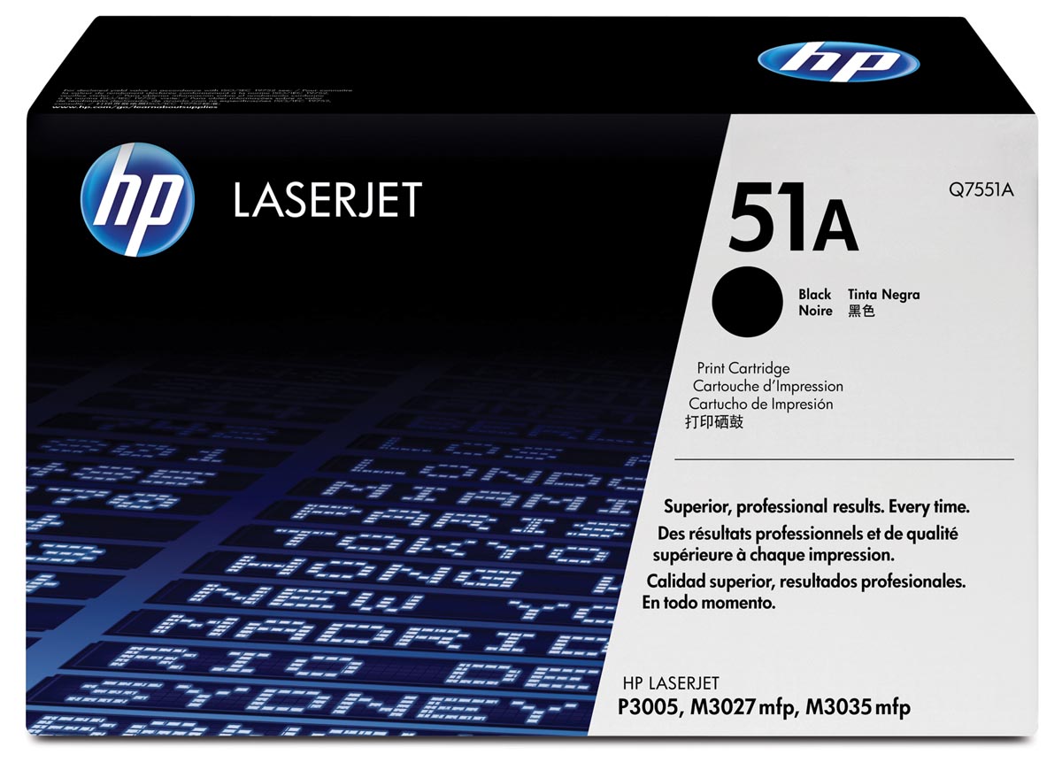 HP toner 51A, 6 500 pagina's, OEM Q7551A, zwart