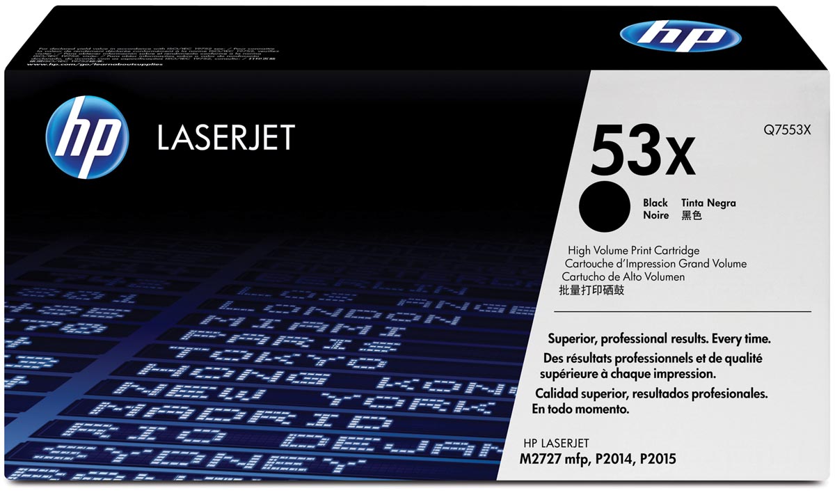 HP toner 53X, 7 000 pagina's, OEM Q7553X, zwart