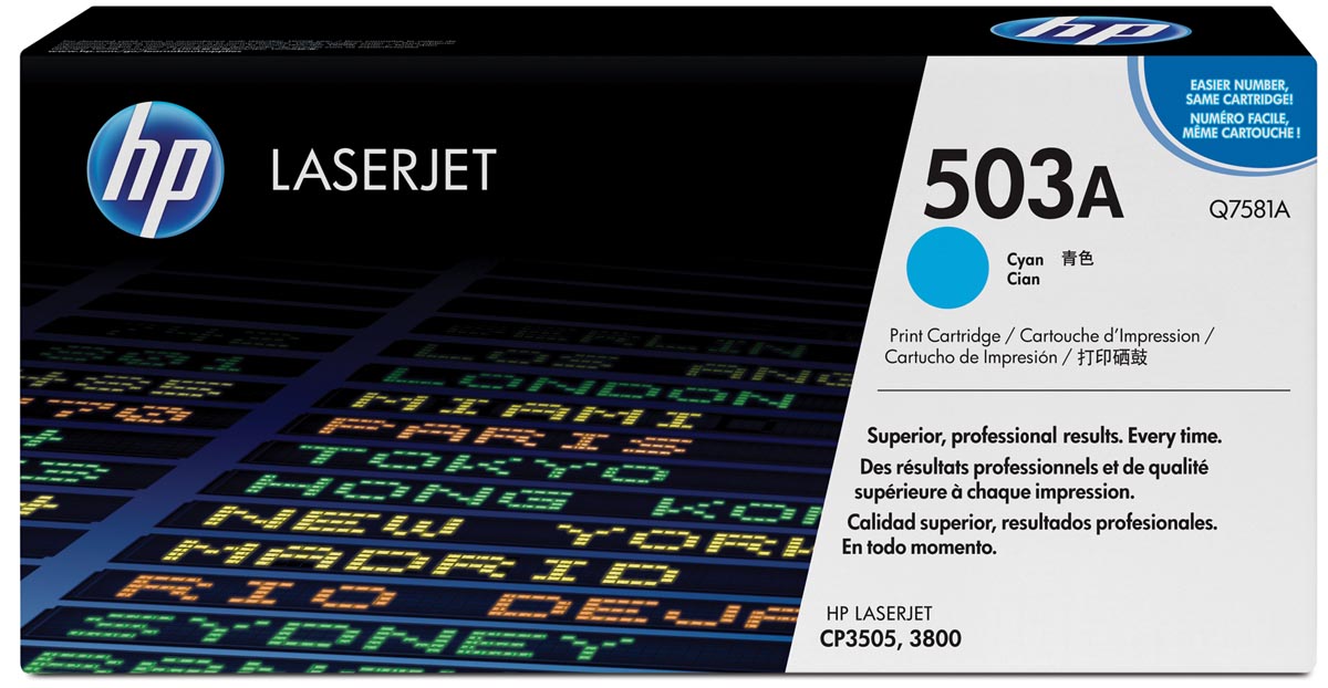 HP toner 503A, 6 000 pagina's, OEM Q7581A, cyaan
