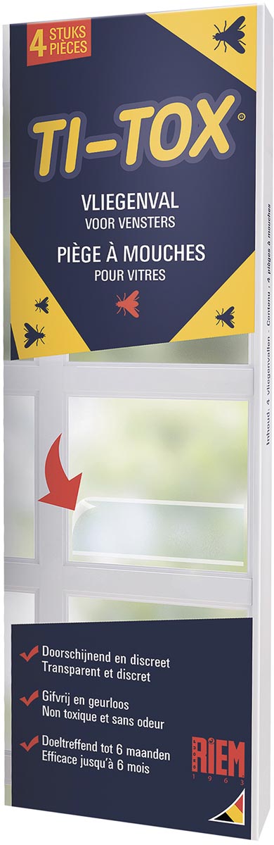 Riem Ti-Tox anti-vliegensticker, transparant, 4 stuks afbeelding