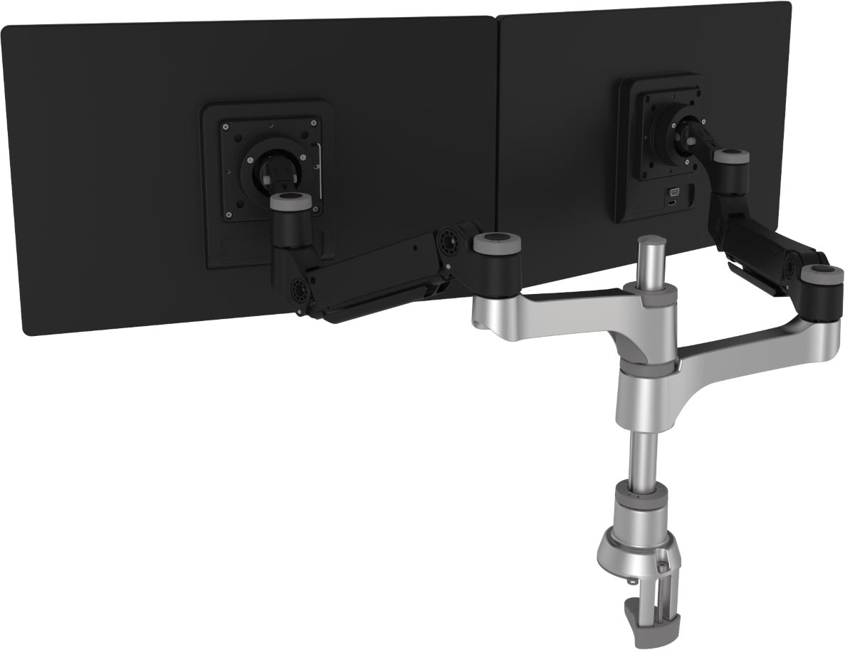 R-Go Caparo 4 monitorarm, twin, circulair