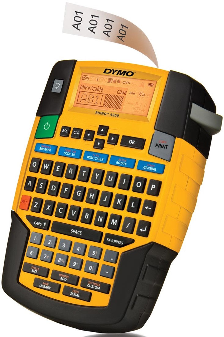 Dymo Rhino 4200 Impresora de etiquetas qwerty negro amarillo