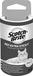 Scotch Brite pluizenkleefroller navulling, extra klevend voor dierenhaar, 48 vellen