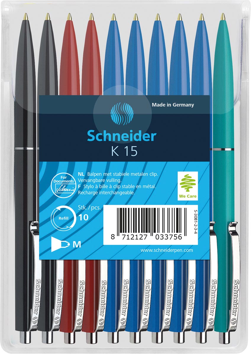 Schneider balpen K15 assorti, 10 stuks