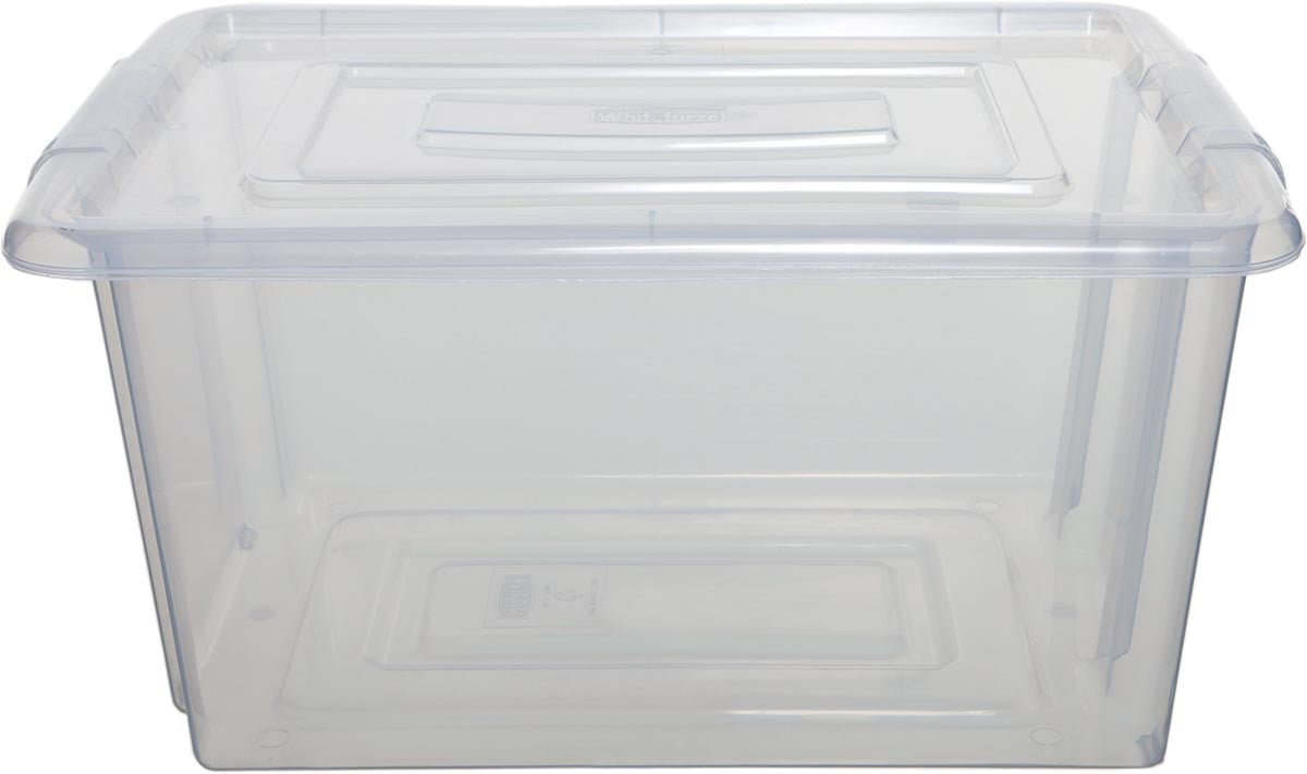 Whitefurze Stack & Store Small opbergdoos 14 liter zonder deksel, transparant afbeelding