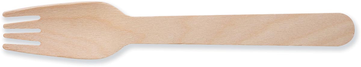 Vork uit hout, gecoat, 160 mm, pak van 100 stuks afbeelding