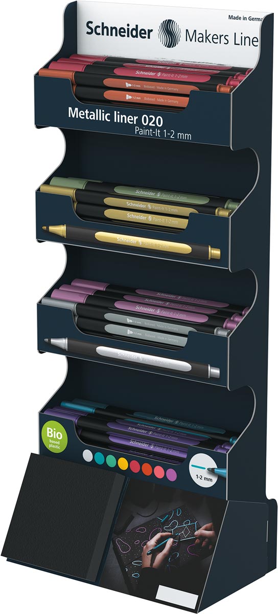 Schneider Paint-it 020 metallic liner, 1-2 mm, display 80 stuks