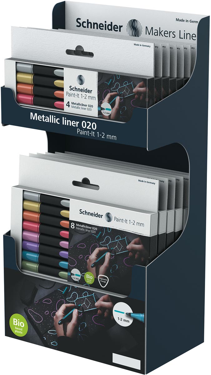 Schneider Paint-it 020 metallic liner, 1-2 mm, display 14 stuks