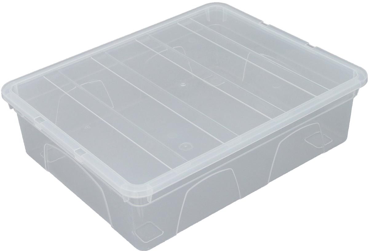 Whitefurze Spacemaster opbergdoos 12 liter, pak van 3 stuks, transparant