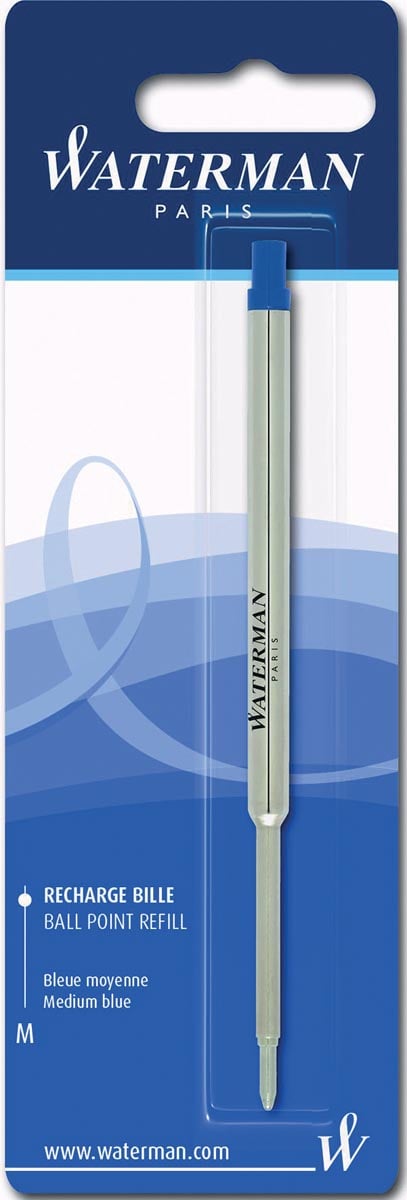 Waterman vulling voor balpen medium, blauw, op blister afbeelding