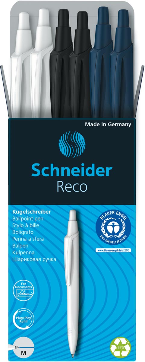 Schneider balpen Reco, medium, geassorteerde kleuren, doos van 6 stuks afbeelding