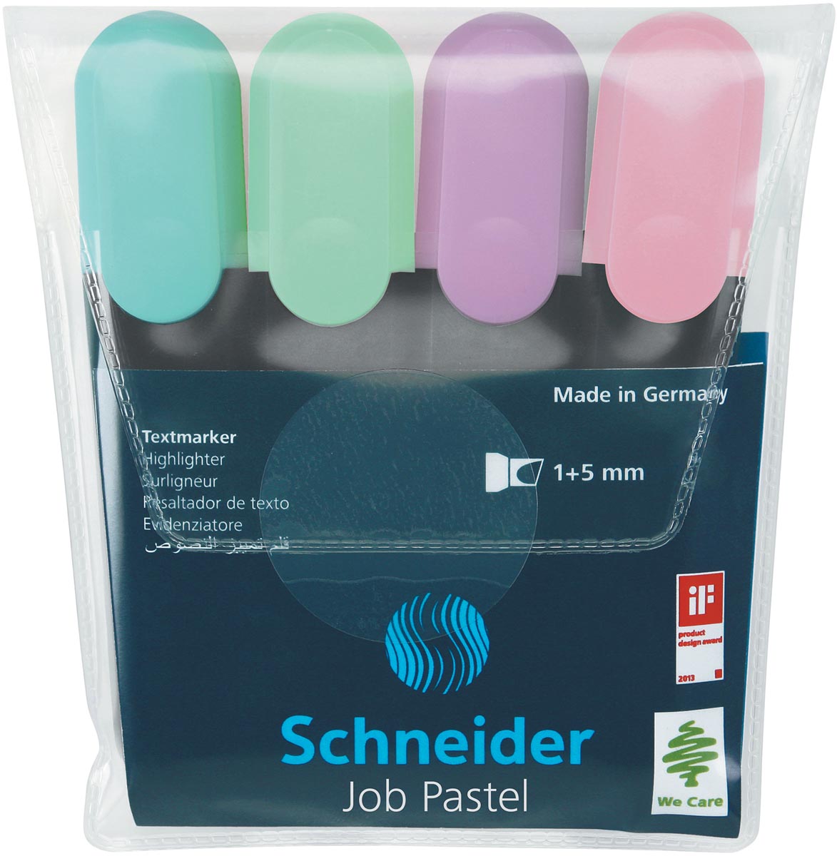 Schneider markeerstift Job 150, etui van 4 stuks in geassorteerde kleuren Schneider markeerstift Job 150, etui van 4 stuks in geassorteerde kleuren