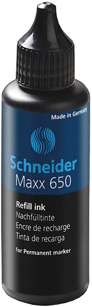 Schneider Maxx 650 navulinkt voor permanent markers, 50ml, zwart