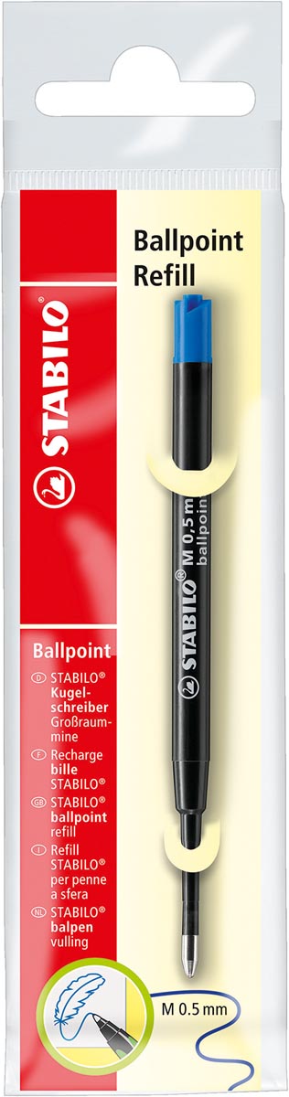 STABILO balpen navulling, medium punt, blauw afbeelding