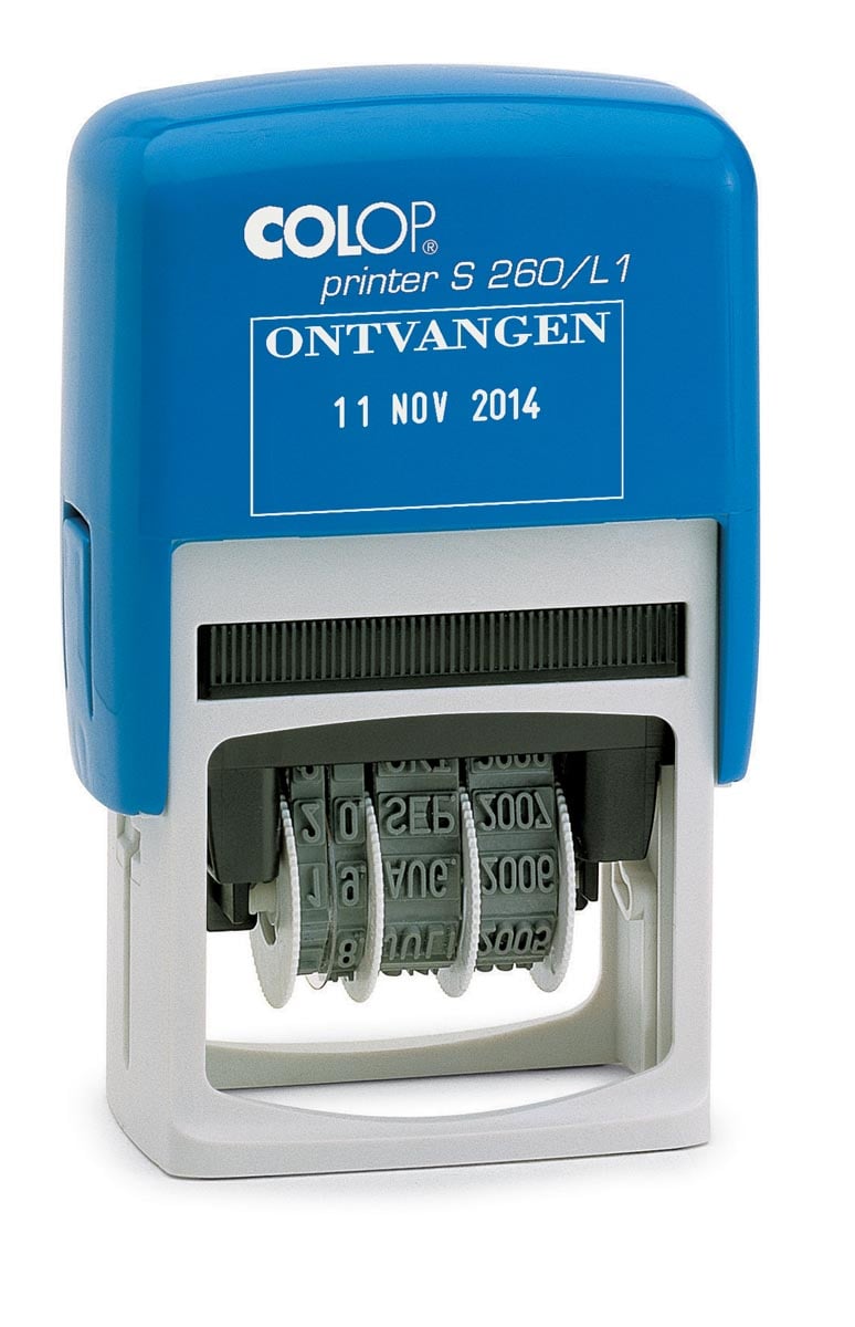Colop tekststempel met datum Printer tekst: ONTVANGEN afbeelding