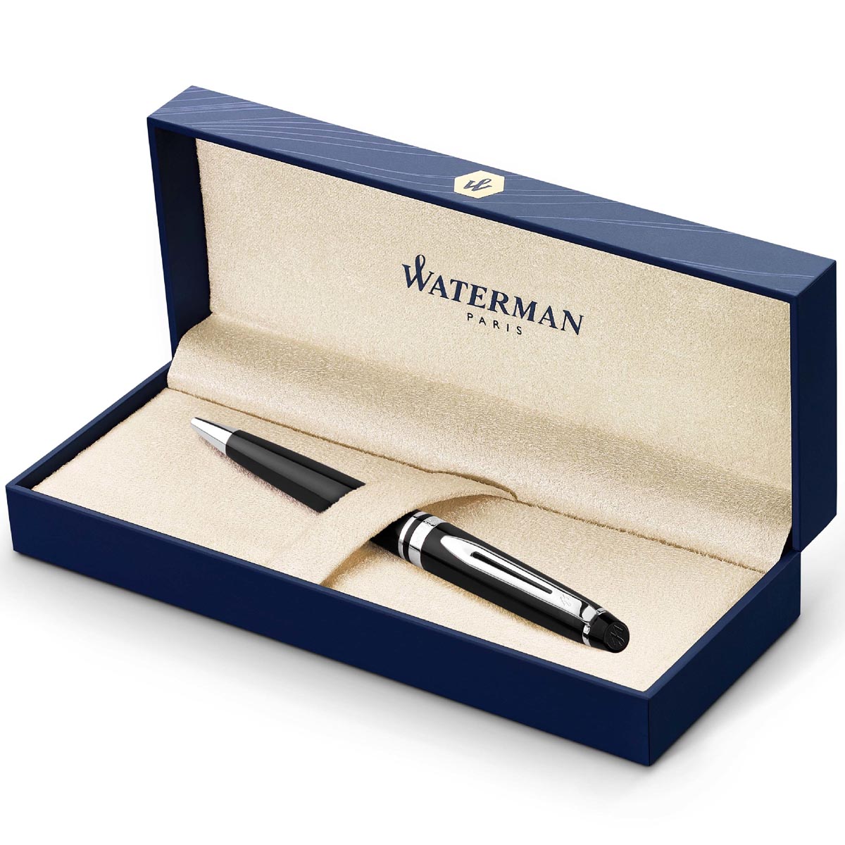 Waterman Expert balpen, medium, zwart/zilver, in giftbox afbeelding