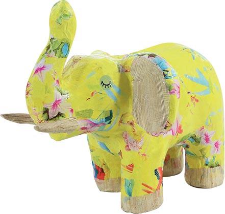 Décopatch olifant, papier-maché