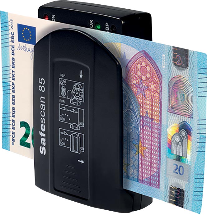 Safescan valsgelddetector 85, met 3-voudige valsgelddetectie