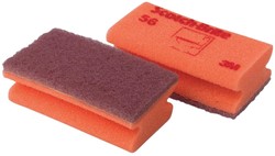 Scotch Brite schuurspons voor delicate oppervlakken, ft 7 x 13 cm, rood, pak met 10 stuks