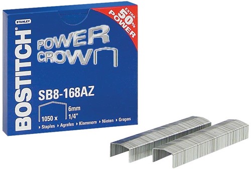 Bostitch nietjes voor B8R, B8HC, B8E, B8HDP en B8P, doos van 1.050 nietjes SB8-168E (6 mm)