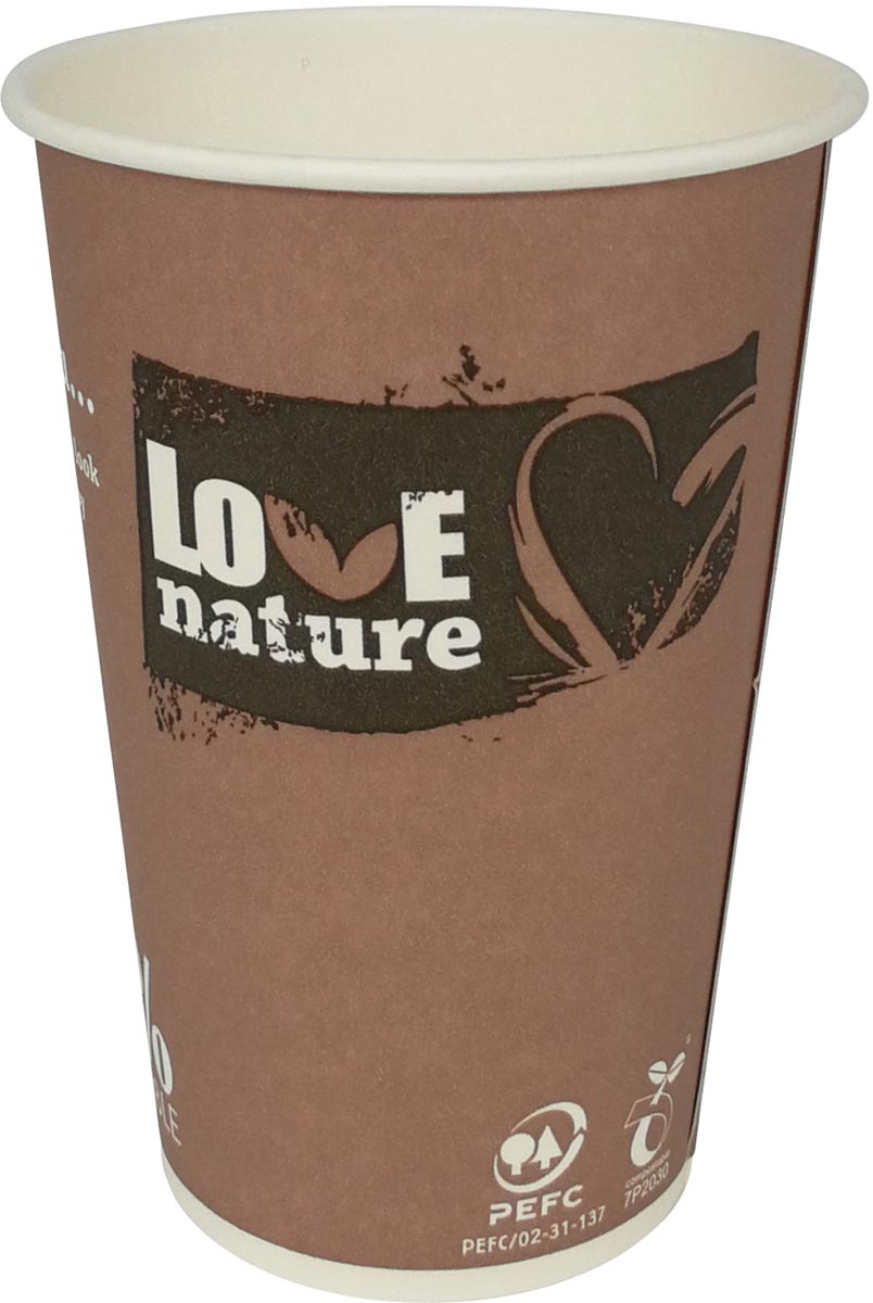 Drinkbeker Love Nature, uit karton, 180 ml, pak van 80 stuks afbeelding