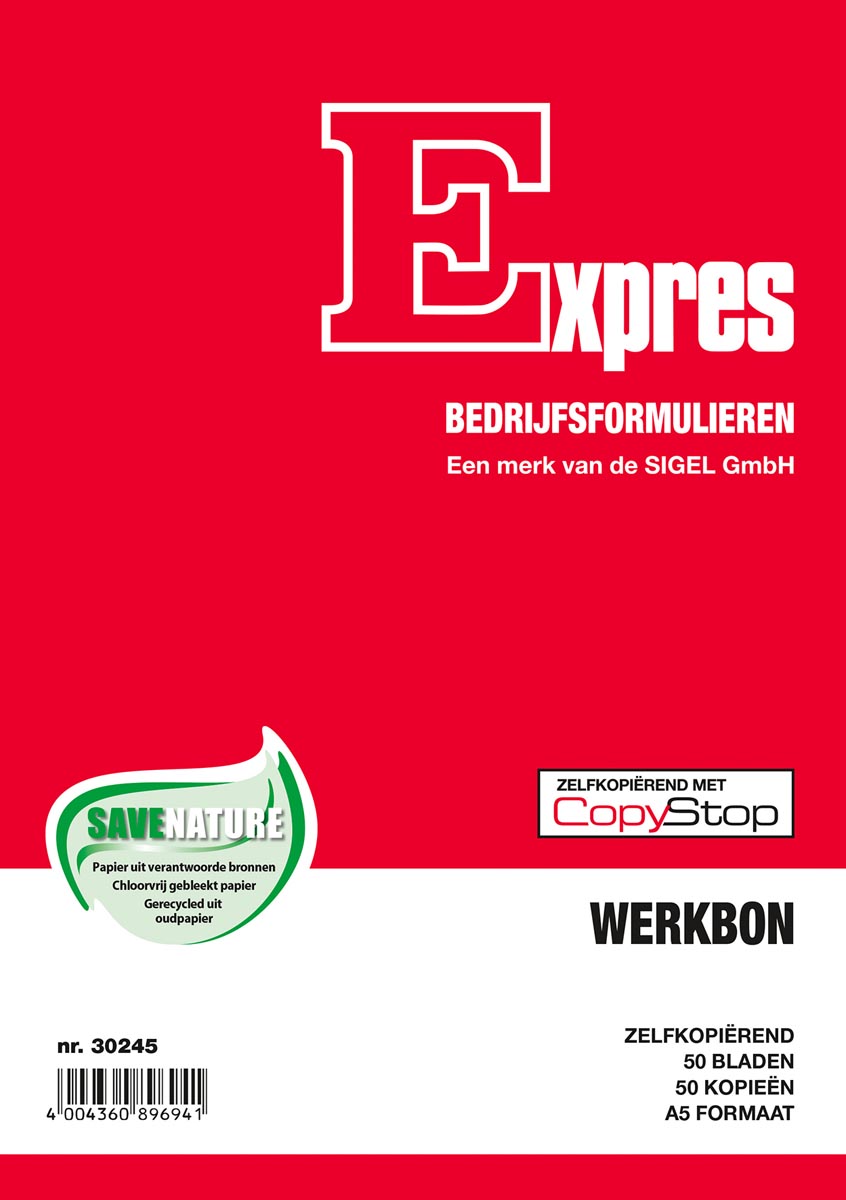 Sigel Expres werkbonblok, ft A5, Nederlands, dupli (50 x 2 vel) afbeelding