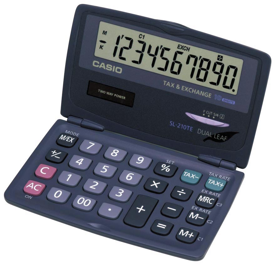 Casio zakrekenmachine SL-210TE afbeelding
