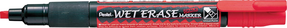 Pentel Wet Erase Marker rood, schrijfbreedte 2 - 4 mm