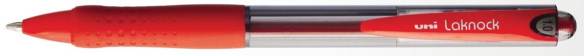Uni-ball balpennen Laknock schrijfbreedte 0,4 mm, schrijfpunt 1 mm, medium punt, rood
