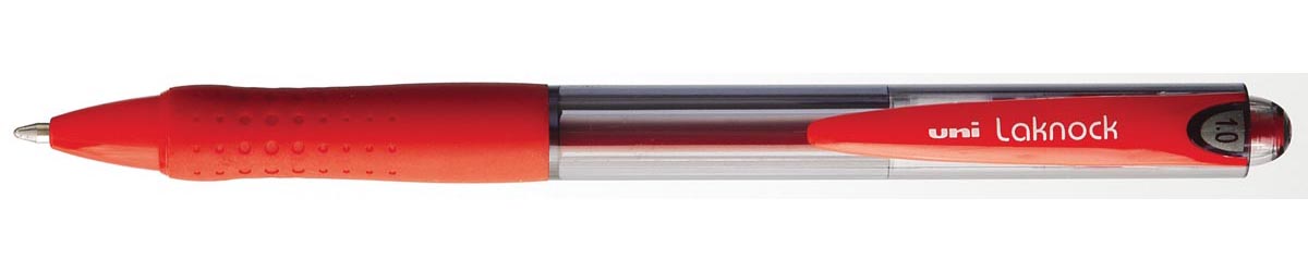 Uni-ball balpennen Laknock schrijfbreedte 0,4 mm, schrijfpunt 1 mm, medium punt, rood