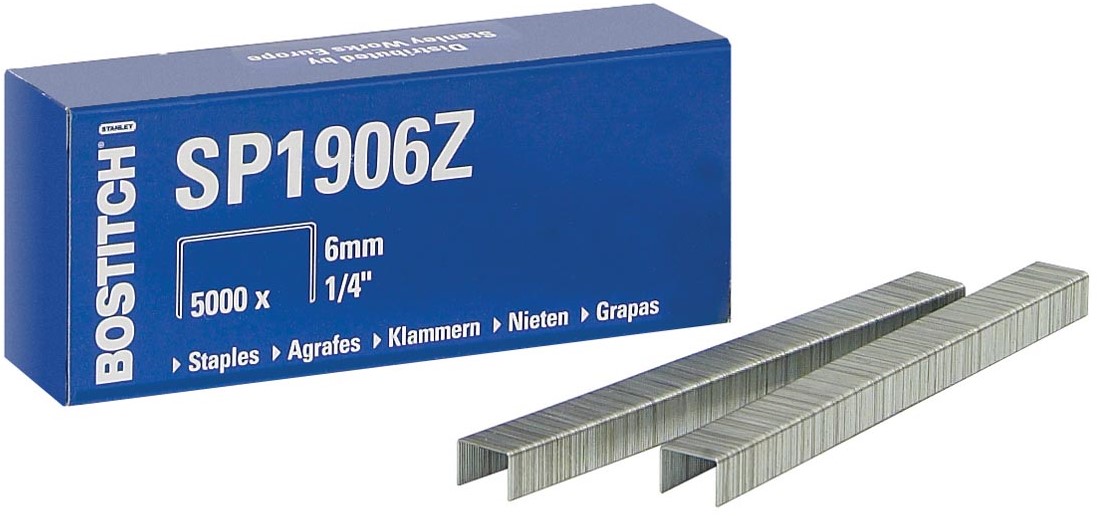 Agrafes Bostitch Heavy Duty - Boîte De 5000 Agrafes Acier Pour Agrafeuse - Jambe 0.375 Pouce