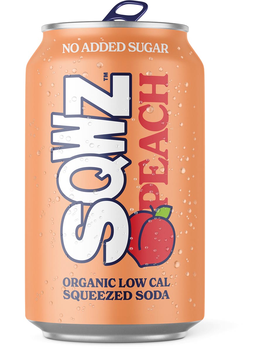 SQWZ frisdrank Peach BIO, blikje van 33 cl, pak van 12 stuks SQWZ frisdrank Peach BIO, blikje van 33 cl, pak van 12 stuks