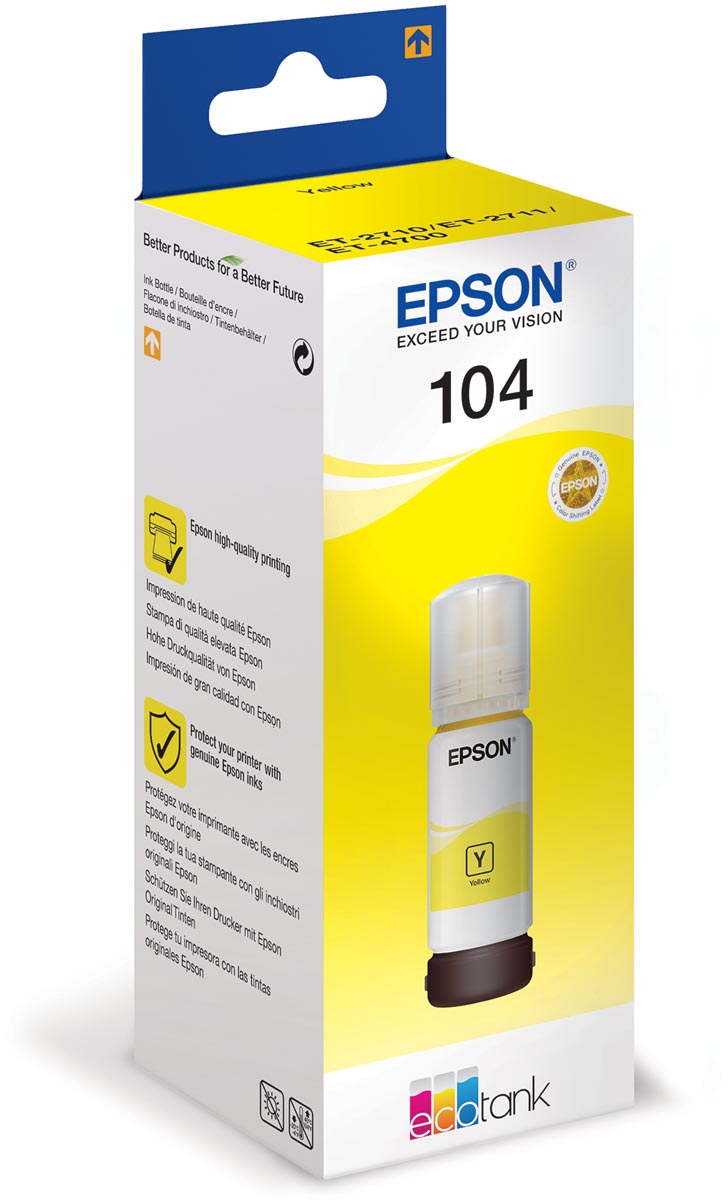 Epson inktfles 104, 7.500 pagina&apos;s, OEM C13T00P440, geel afbeelding